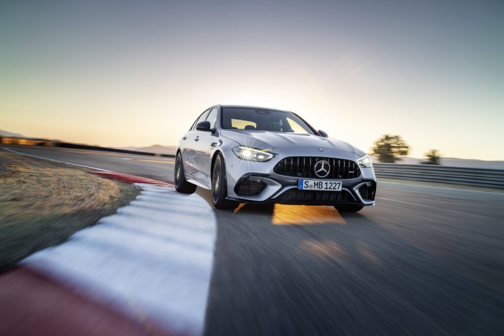 2024 MercedesAMG C63 S E Performance Slashes its Engine in Half, Beefs